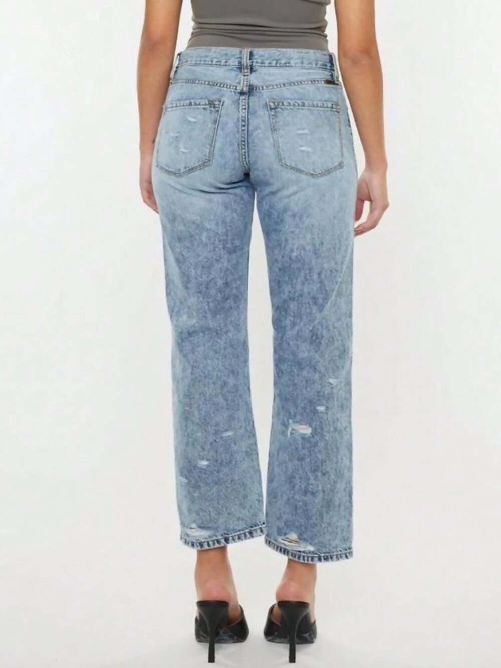 KanCan Trevie Ultra High Rise Straight Leg Distressed Jeans Size 3/25 - Picture 3 of 9